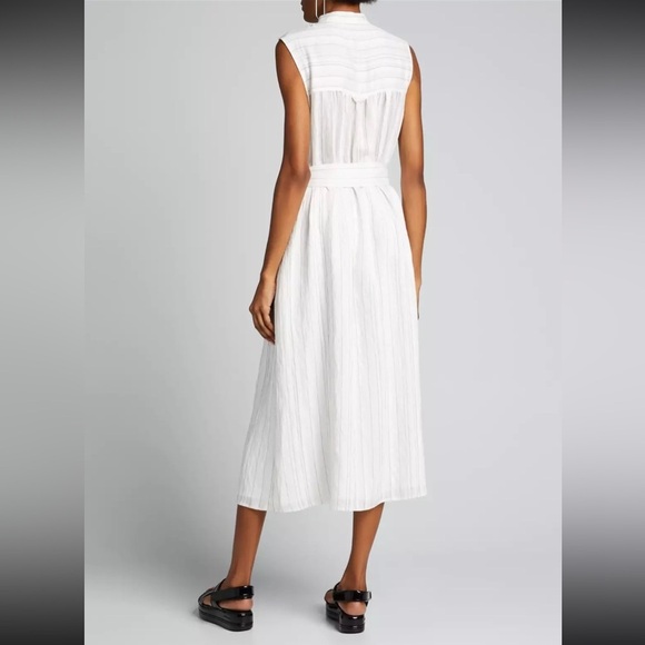 Vince Stripe Gauze Sleeveless Shirtdress - Picture 3 of 11